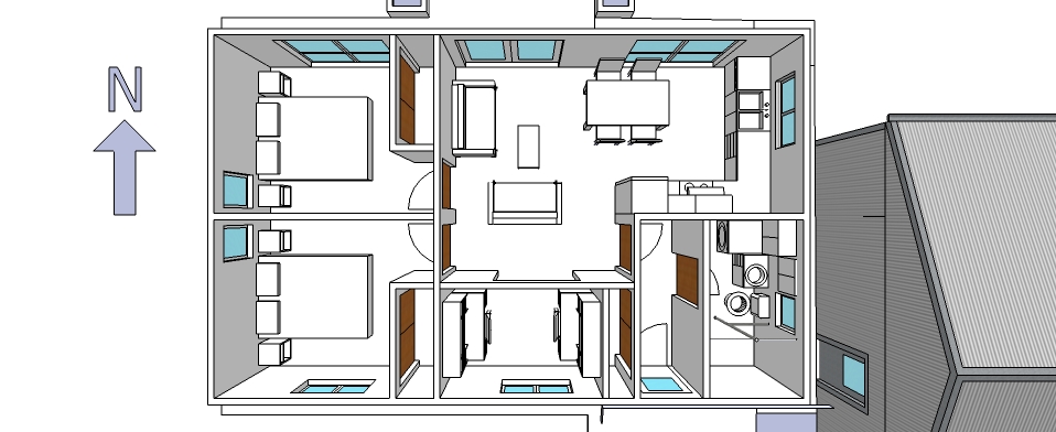 The room layout of the Greeny Flat.